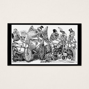 Calavera Bicyclisten ongeveer eind 1800 Mexico Visitekaartje