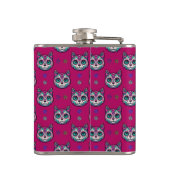 Calavera Cat Art Pattern Heupfles (Achterkant)