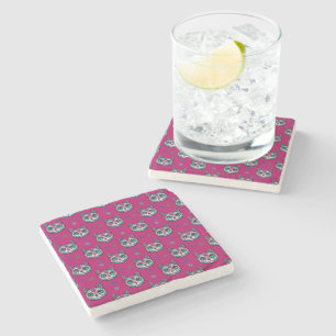 Calavera Cat Art Pattern Stenen Onderzetter