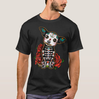 Calavera Chihuahua speelse kleurrijke Schattigee D T-shirt
