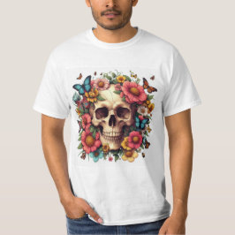 Calavera Floral: Belleza en la Oscuridad T-shirt