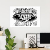 Calavera Garbancera door José Guadalupe Posada Poster (Thuiskantoor)