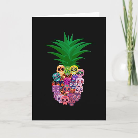 Calavera Pineapple Halloween Kaart (Voorkant)