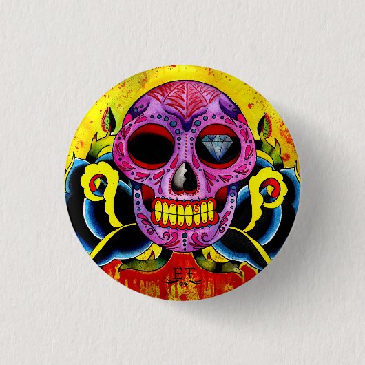 Calavera Ronde Button 3,2 Cm (Voorkant)