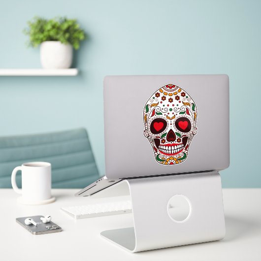 Calavera-schedel Sticker (Laptop op bureau)