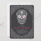 Calavera Skull Dia de los Muertos Party Kaart (Voorkant)
