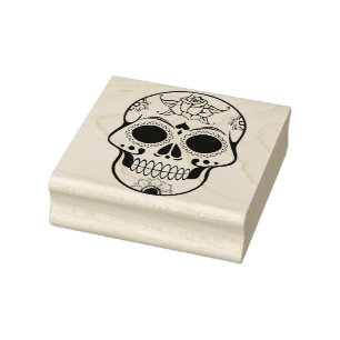 Calavera suiker schedel 2 illustratie kunst stempe 	rubberstempel