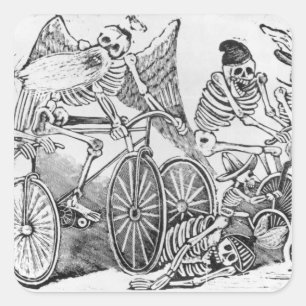 Calavera uit de 20e eeuw vierkante sticker