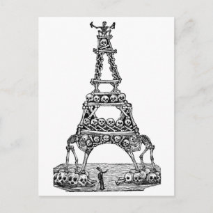Calavera van de Eiffeltoren c. late jaren 1800 Briefkaart