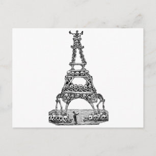 Calavera van de Eiffeltoren c. late jaren 1800 Briefkaart