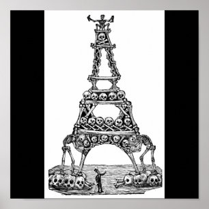 Calavera van de Eiffeltoren c. late jaren 1800 Poster