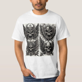 Calaveras Aladas: Diseño Único de 4 Estilos T-shirt