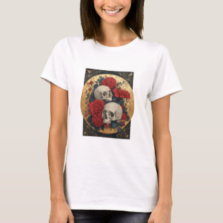Calaveras, oro y rosas t-shirt