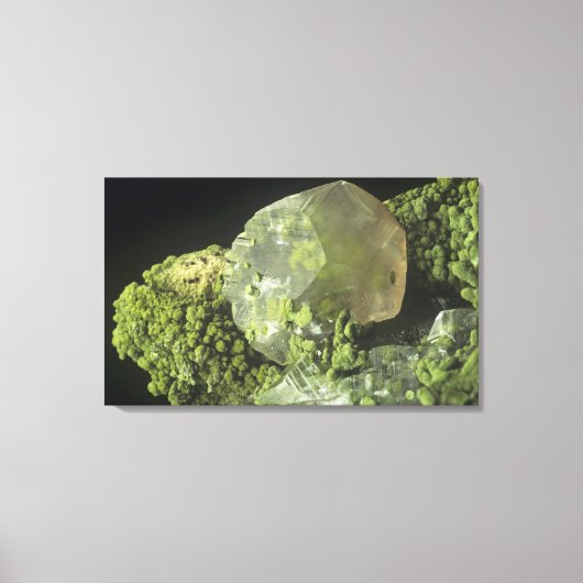 Calcietkristal en Mottramiet, Tsumeb Mine, Namib Canvas Afdruk (Voorkant)
