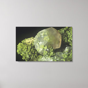 Calcietkristal en mottramite, Tsumeb-mijn, Namib Canvas Afdruk