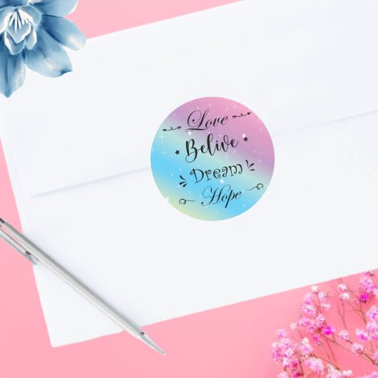 Calcomanía color degradado motivacion ronde sticker