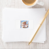 CalcomaníaSticker. 3D baby pink plush with floral Etiket (Insitu)