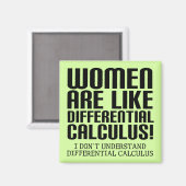 Calcul différentiel femmes amusant aimant frigo (Recto/Verso)