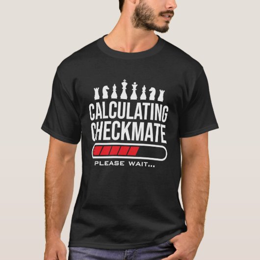 Calculating Checkmate Please Wait  Kids Mens Funny T-shirt (Voorkant)