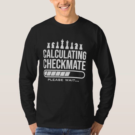 Calculating Checkmate Please Wait  Mens Kids Funny T-shirt (Voorkant)
