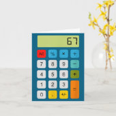 Calculator 67 Six Seven Funny Math Meme  Kaart (Gele Bloem)