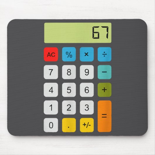 Calculator 67 Six Seven Funny Math Meme Muismat (Voorkant)