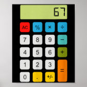 Calculator 67 Six Seven Funny Math Meme  Poster (Voorkant)