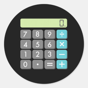 Calculator Halloween Kostuum Wiskunde Geek Cool Sc Ronde Sticker