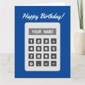 Calculator tekening aangepaste Verjaardag wenskaar Kaart (Voorkant)