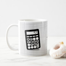 Calculatrice Comptable Café Coeur Mug