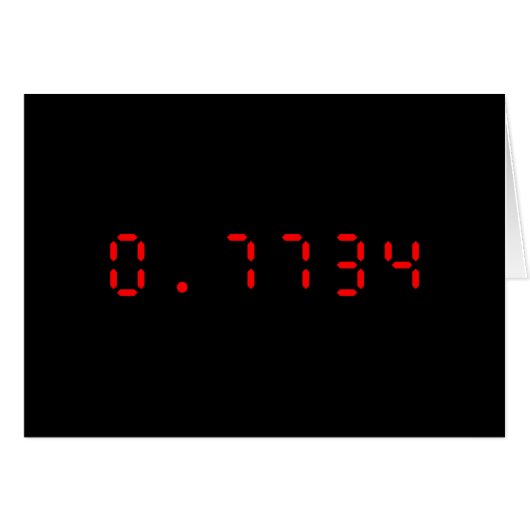 Calculatrice LED Bonjour | Carte 0,7734 (Devant horizontal)