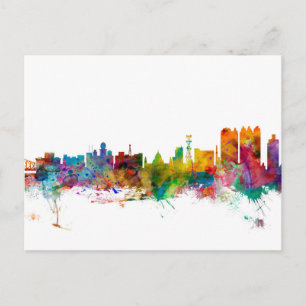 Calcutta (Kolkata) India Skyline Briefkaart