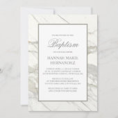 Calcutta Marble Elegant Baptism Invitation Kaart (Voorkant)