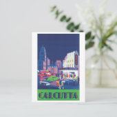 Calcutta Vintage Travel Poster Briefkaart (Staand voorkant)