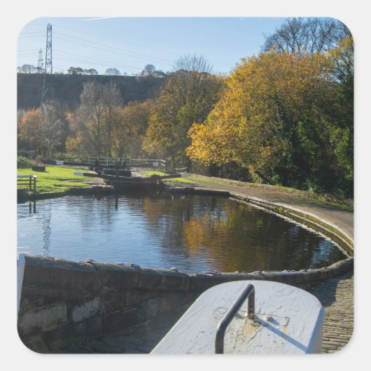 Calder and Hebble Navigation: Salterhebble Locks Vierkante Sticker (Voorkant)