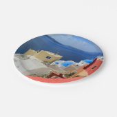 Caldera, Oia, Santorini, Griekenland Papieren Bordje (Gekanteld)