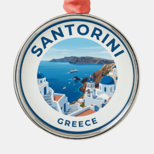 Caldera Uitzicht Santorini Griekenland Metalen Ornament