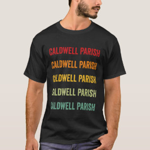 Caldwell Parish County Louisiana Regenboogtekst De T-shirt