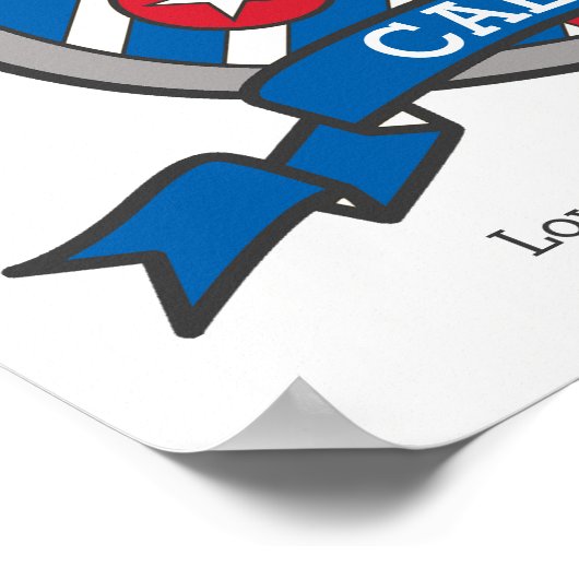 Caleb boys C nom signifiant affiche en crête bleue (Coin)