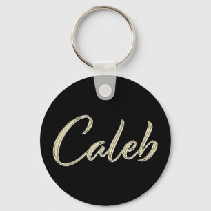 Caleb Naam whitegold Button Schlüsselanhänger Sleutelhanger