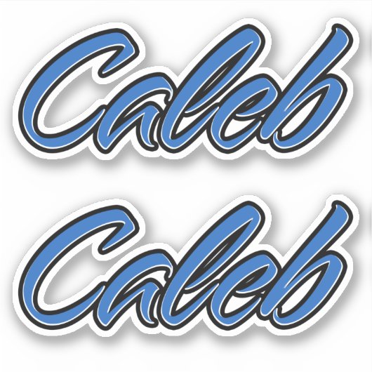 Caleb Name blue Aufkleber Sticker Stickerset (Voorkant)