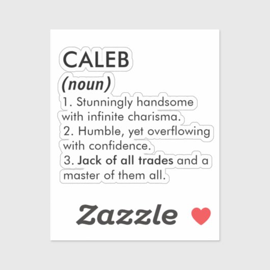 Caleb name, Editable name, Custom name Sticker (Vel)