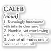 Caleb name, Editable name, Custom name Sticker (Voorkant)