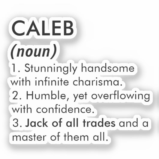 Caleb name, Editable name, Custom name Sticker (Voorkant)