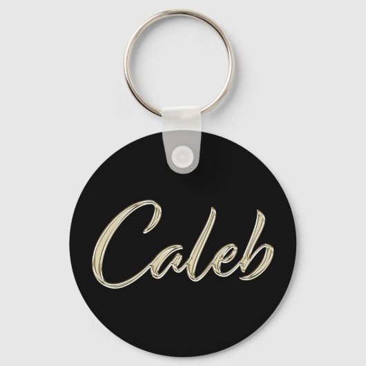 Caleb Name whitegold Button Porte-clés (Recto)