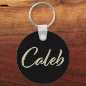 Caleb Name whitegold Button Porte-clés (Recto)