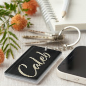 Caleb Name whitegold Porte-clés (Devant droit)