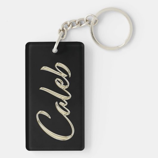 Caleb Name whitegold Porte-clés (Dos)