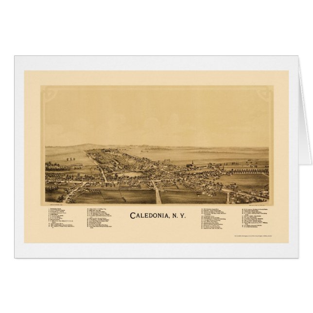 Caledonia, NY Panoramic Map - 1892 (Voorkant Horizontaal)