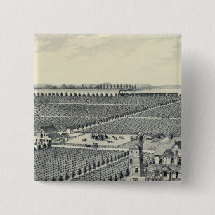 Caledonia Vineyard County, Fresno Vierkante Button 5,1 Cm